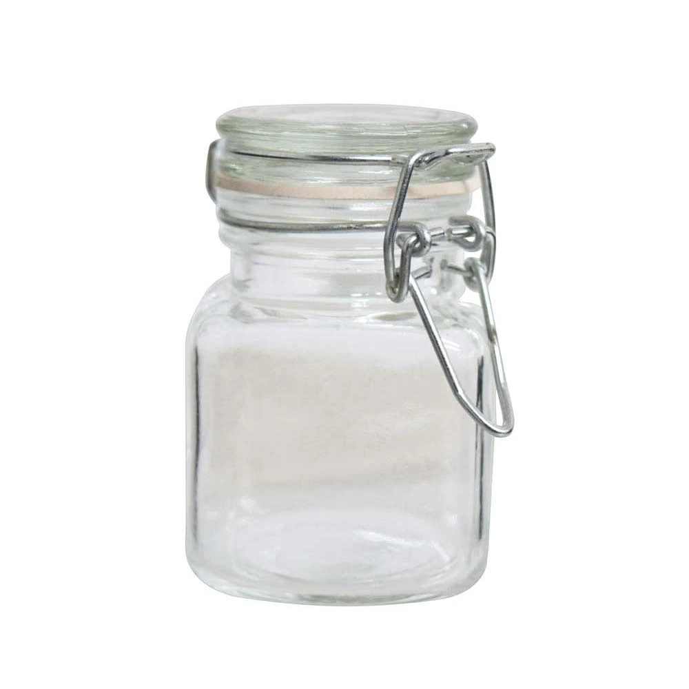 Frasco mini cuadrado con clip 100 ml