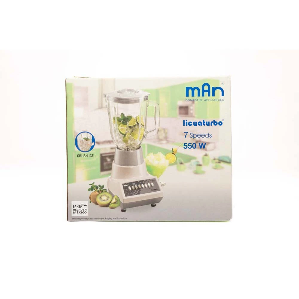 Licuadora 7 vel. vaso de vidrio Man
