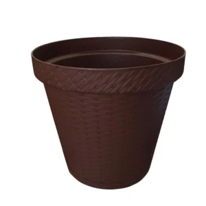 Maceta rattan redonda 25 cm chocolate La Ardilla