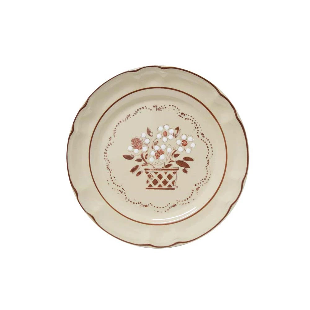 Plato Trinche 27 cm Flor de Otoño Beige