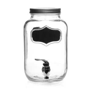 Dispensador Vitrolero Labrado Etiqueta Negra 4L Vidrio Vittori