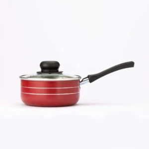 Cazo rojo con tapa de vidrio Lamex 16 cm