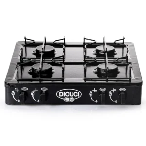 Estufa De Mesa Con Cuatro Quemadores 48cm Acero Porcelanizado