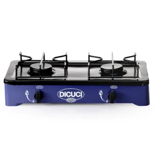 Estufa De Mesa Con Dos Quemadores 47cm Acero Porcelanizado