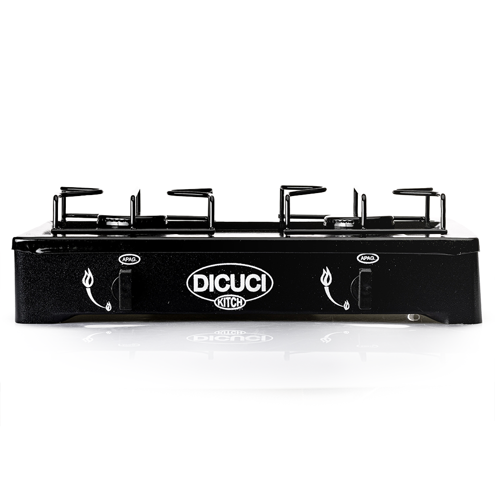 Estufa De Mesa Con Dos Quemadores 47cm Acero Porcelanizado - Imagen 8