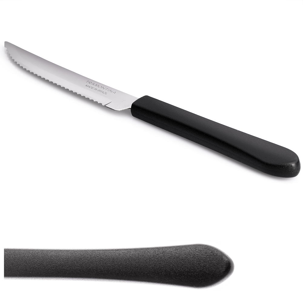 Cuchillo Leme Negro Acero Inoxidable Tramontina