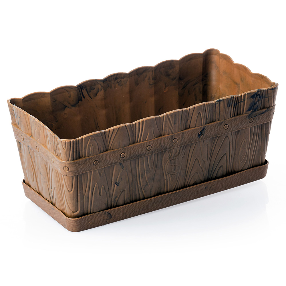 Maceta Jardinera Nogal 34x17cm Plástico La Ardilla - Imagen 2