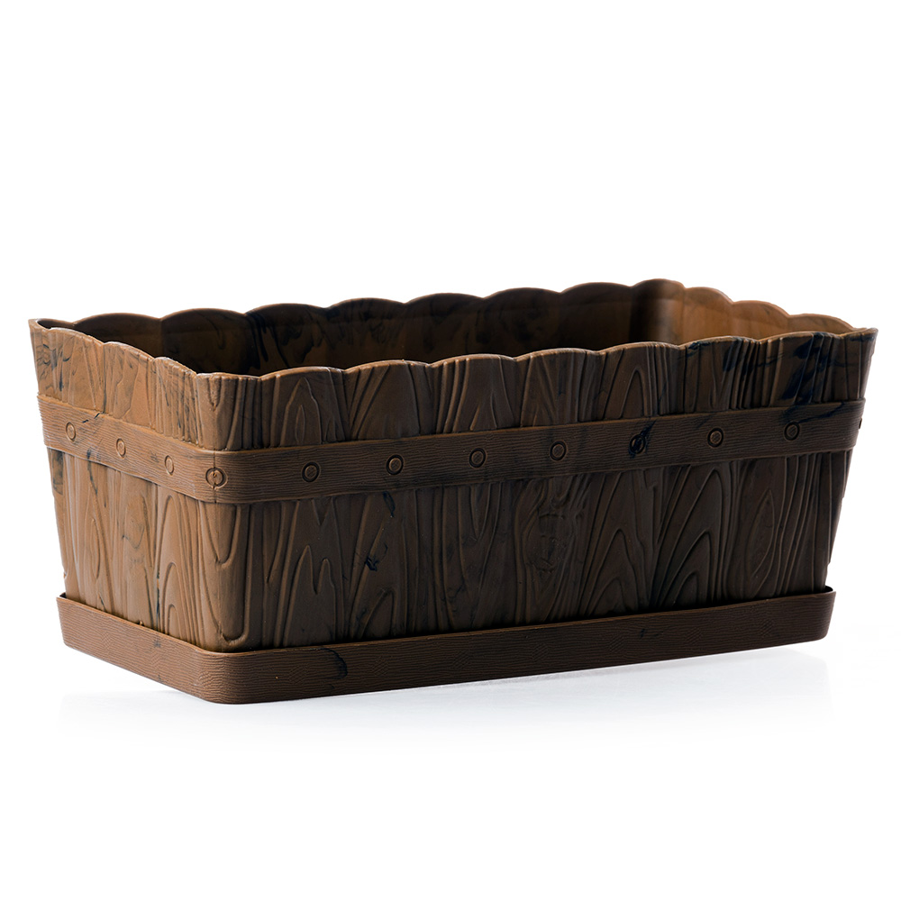 Maceta Jardinera Nogal 34x17cm Plástico La Ardilla - Imagen 3