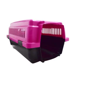 Casa Transportadora Para Perro Kennel Chica Rosa Duna