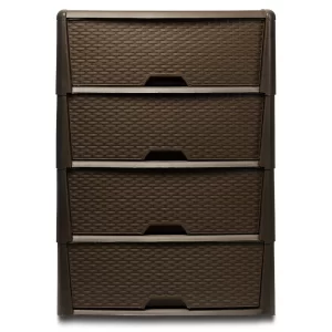 Cajonera 4 Niveles Rattan Chocolate Plástico Foraplast