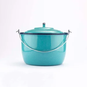 Olla convexa turquesa 9.6 L con tapa Cinsa