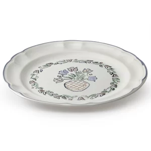 Plato Trinche 27 cm Tulipán Blanco Cerámica