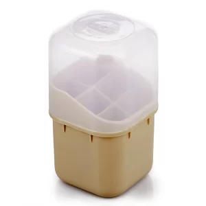 Porta Cubiertos Con Tapa y Divisiones Beige Europlast