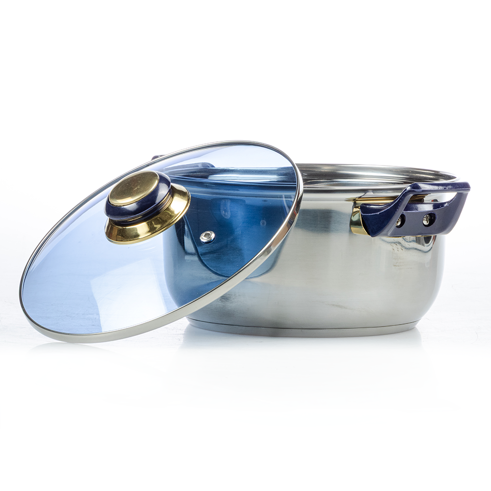 Batería de Cocina La Poblana 12 Piezas Acero Inoxidable Azul - Imagen 4