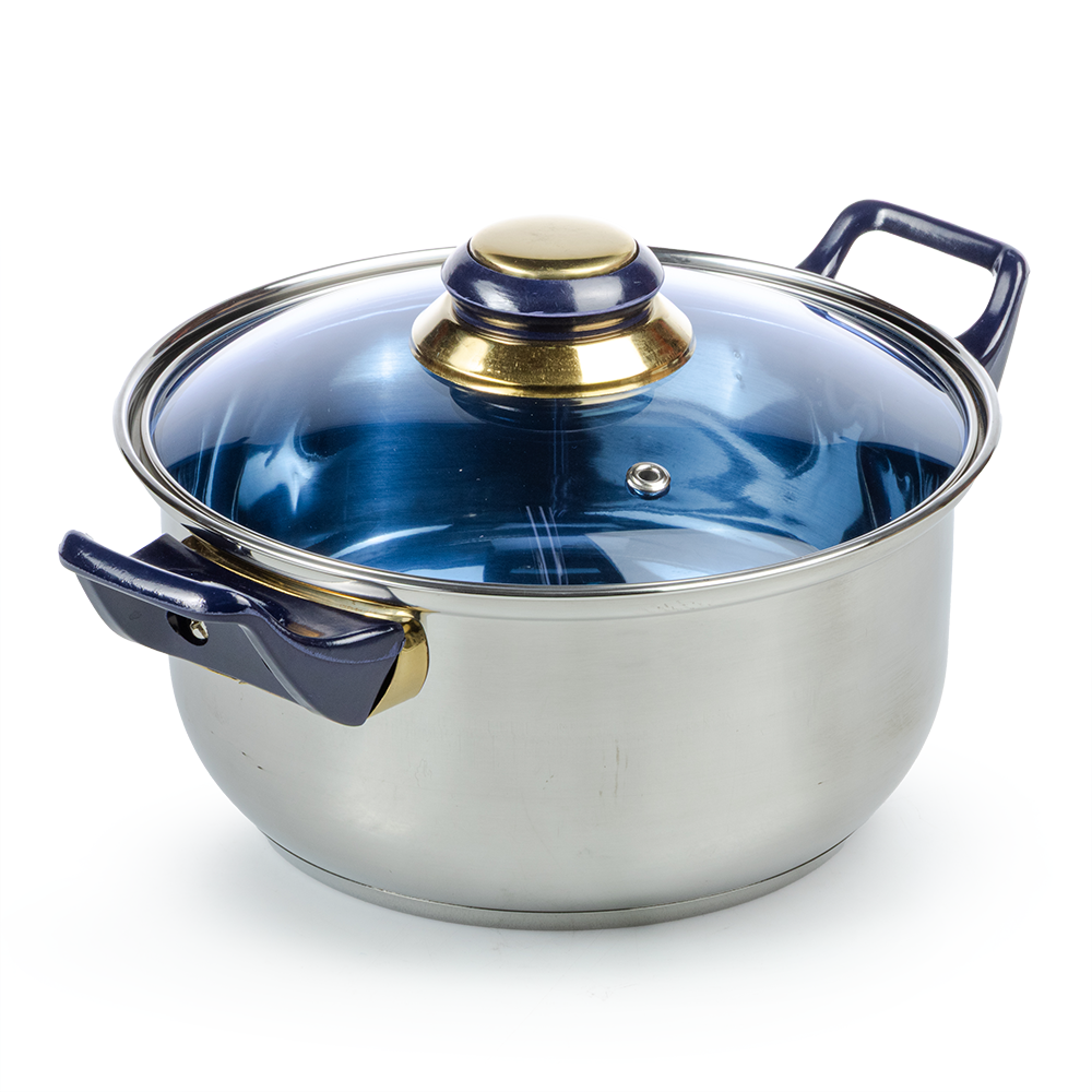 Batería de Cocina La Poblana 12 Piezas Acero Inoxidable Azul - Imagen 5