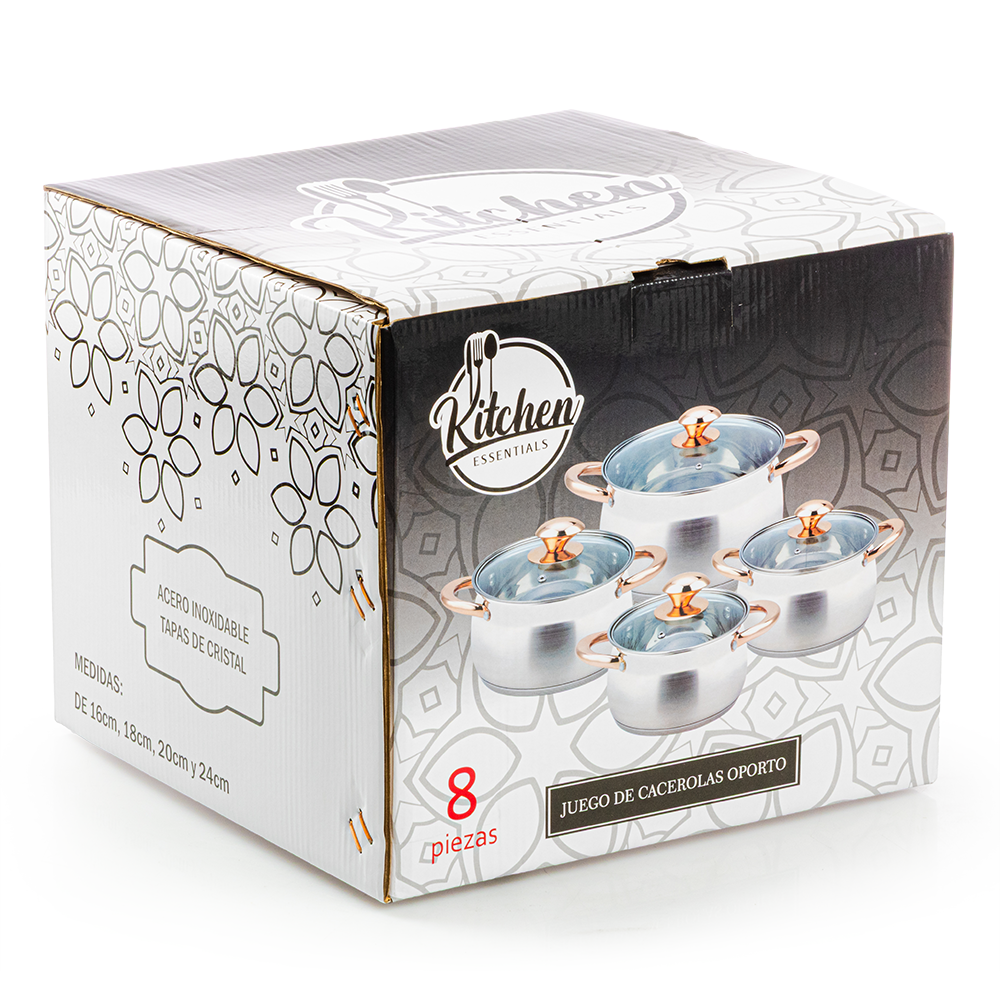Juego de 4 Cacerolas Oporto Acero Inoxidable - Imagen 9