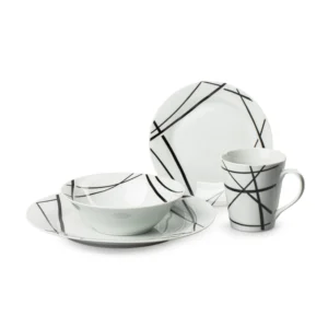 Vajilla Black Line 16pzas Porcelana RSXXI