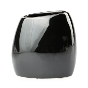Vaso Portacepillos Negro 10cm Cerámica Top Choice