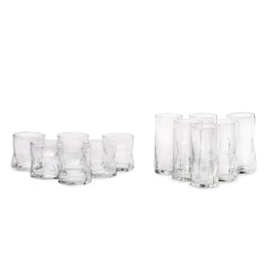 Juego 12 Vasos Rombos Vidrio Libbey