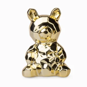 Oso Geométrico Dorado 15.5cm Porcelana Love And Lemons