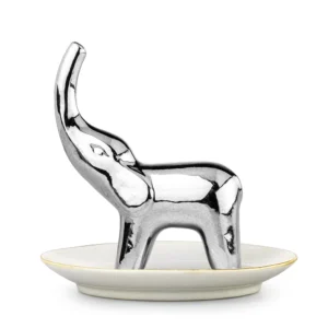 Joyero Elefante Plateado 11.5cm Porcelana Love And Lemons