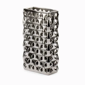 Jarrón Stella Plateado Mediano Cerámica Love And Lemons