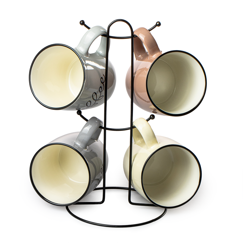 Juego De 4 Tazas Coffee 360ml Porcelana Top Choice - Imagen 3