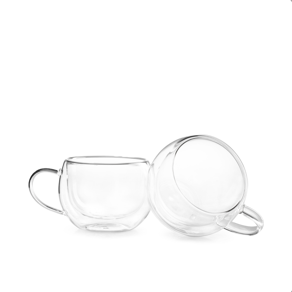 Juego De 2 Tazas Doble Pared 275ml Vidrio Nuvó - Imagen 4