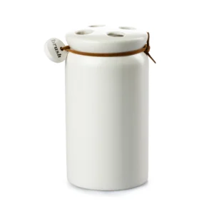 Vaso Portacepillos Beige 13.5cm Cerámica Top Choice