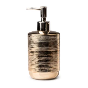 Dispensador De Jabón Dorado 450ml Cerámica Top Choice