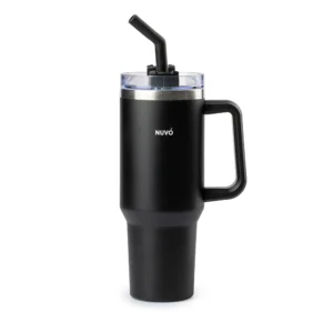 Termo Con Popote Negro 1.2L Acero Inoxidable Nuvó